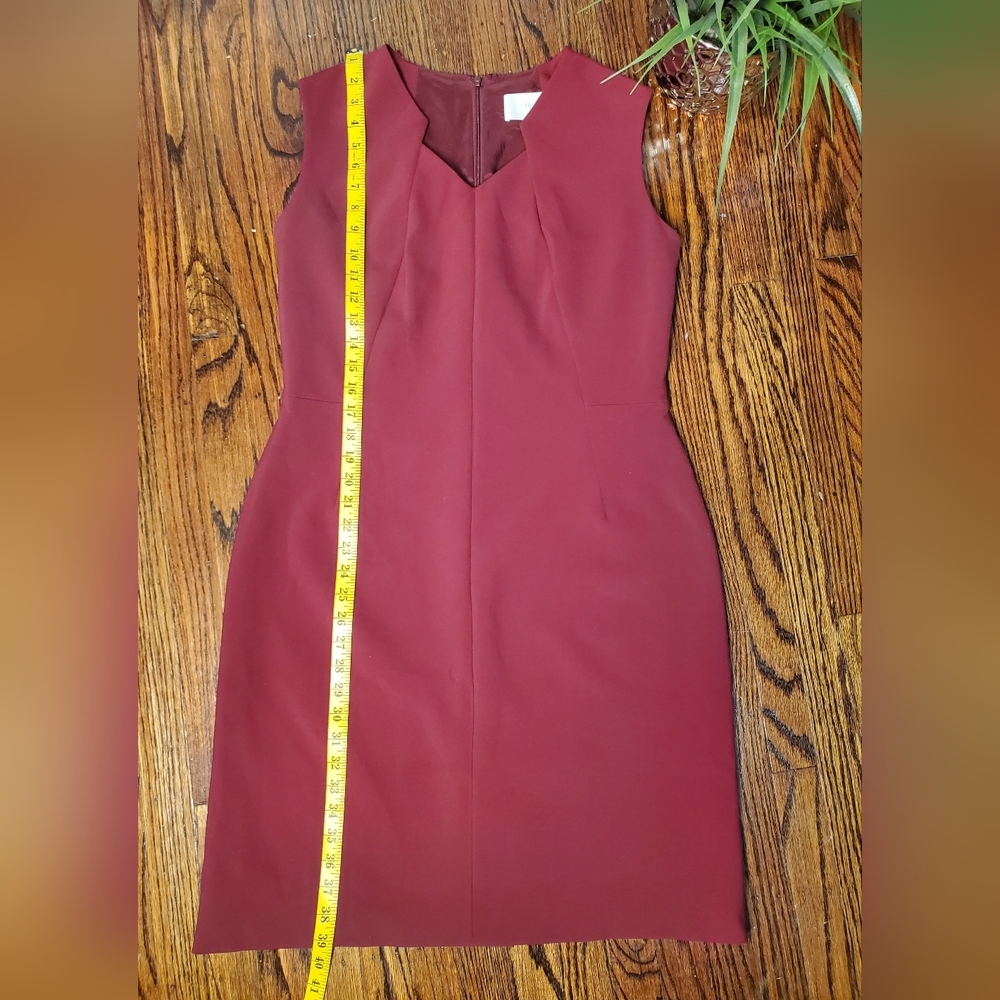Boss Sleeveless V-Notch Midi Dress in Burgundy - Picture 5 of 8